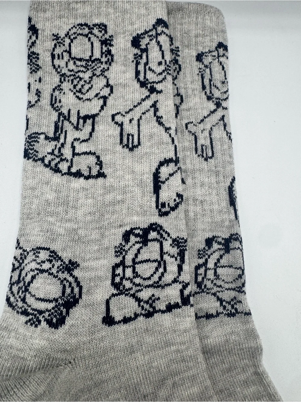 Garfield Gray Crew Socks Adult Size 8-12
